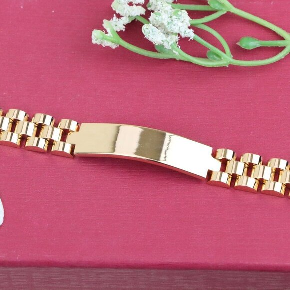 "Elegant Rose Gold Bracelet in Polished Link Design, XPBL1139 - Picture 12 of 12